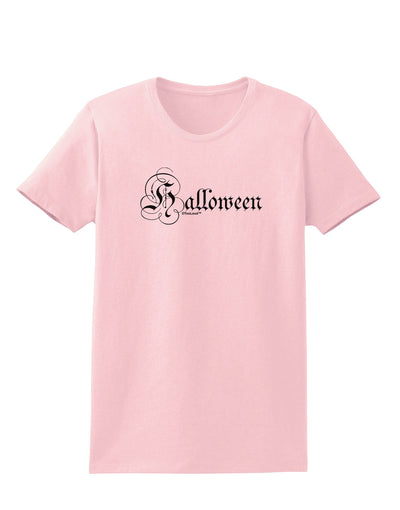 Halloween Script Text Womens T-Shirt-Womens T-Shirt-TooLoud-PalePink-X-Small-Davson Sales