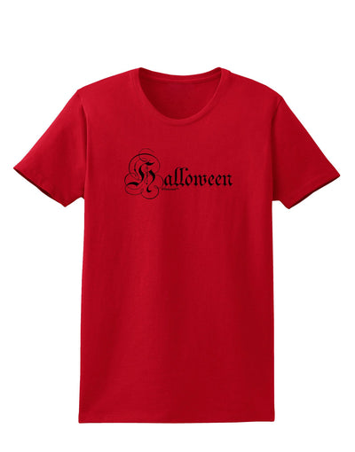 Halloween Script Text Womens T-Shirt-Womens T-Shirt-TooLoud-Red-X-Small-Davson Sales