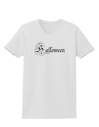 Halloween Script Text Womens T-Shirt-Womens T-Shirt-TooLoud-White-X-Small-Davson Sales