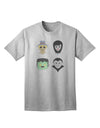 Halloween-themed Adult T-Shirt with Four Lil Monsters Design-Mens T-shirts-TooLoud-AshGray-Small-Davson Sales