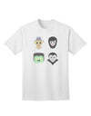 Halloween-themed Adult T-Shirt with Four Lil Monsters Design-Mens T-shirts-TooLoud-White-Small-Davson Sales