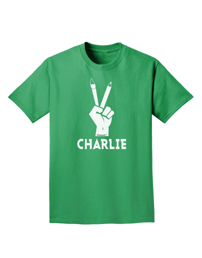 Hand Peace Sign - Charlie Design Adult Dark T-Shirt by TooLoud-Mens T-Shirt-TooLoud-Kelly-Green-Small-Davson Sales