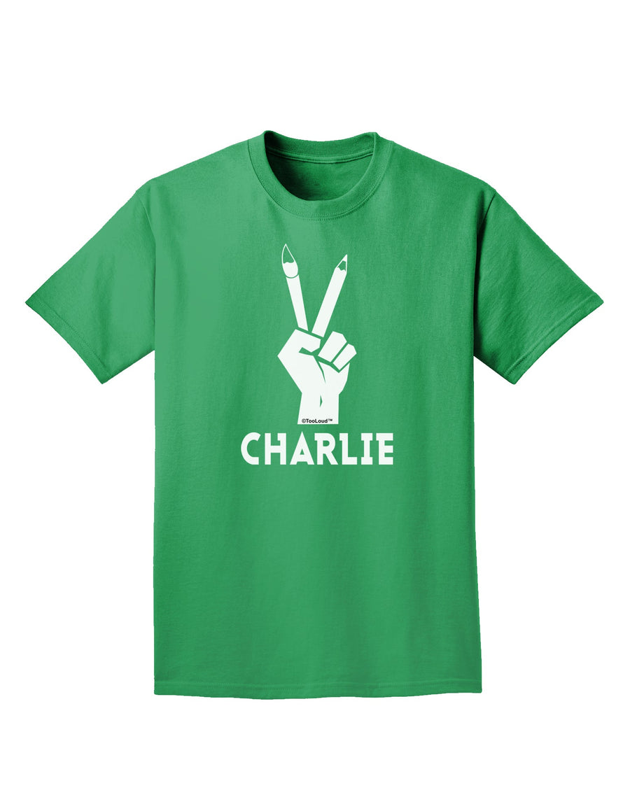 Hand Peace Sign - Charlie Design Adult Dark T-Shirt by TooLoud-Mens T-Shirt-TooLoud-Purple-Small-Davson Sales