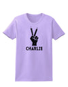 Hand Peace Sign - Charlie Design Womens T-Shirt by TooLoud-Womens T-Shirt-TooLoud-Lavender-X-Small-Davson Sales