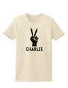 Hand Peace Sign - Charlie Design Womens T-Shirt by TooLoud-Womens T-Shirt-TooLoud-Natural-X-Small-Davson Sales