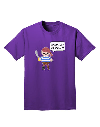 Hands Off Me Booty - Petey the Pirate Adult Dark T-Shirt-Mens T-Shirt-TooLoud-Purple-Small-Davson Sales