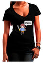 Hands Off Me Booty - Petey the Pirate Juniors V-Neck Dark T-Shirt-TooLoud-Black-Small-Davson Sales