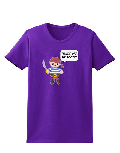 Hands Off Me Booty - Petey the Pirate Womens Dark T-Shirt-Womens T-Shirt-TooLoud-Purple-X-Small-Davson Sales