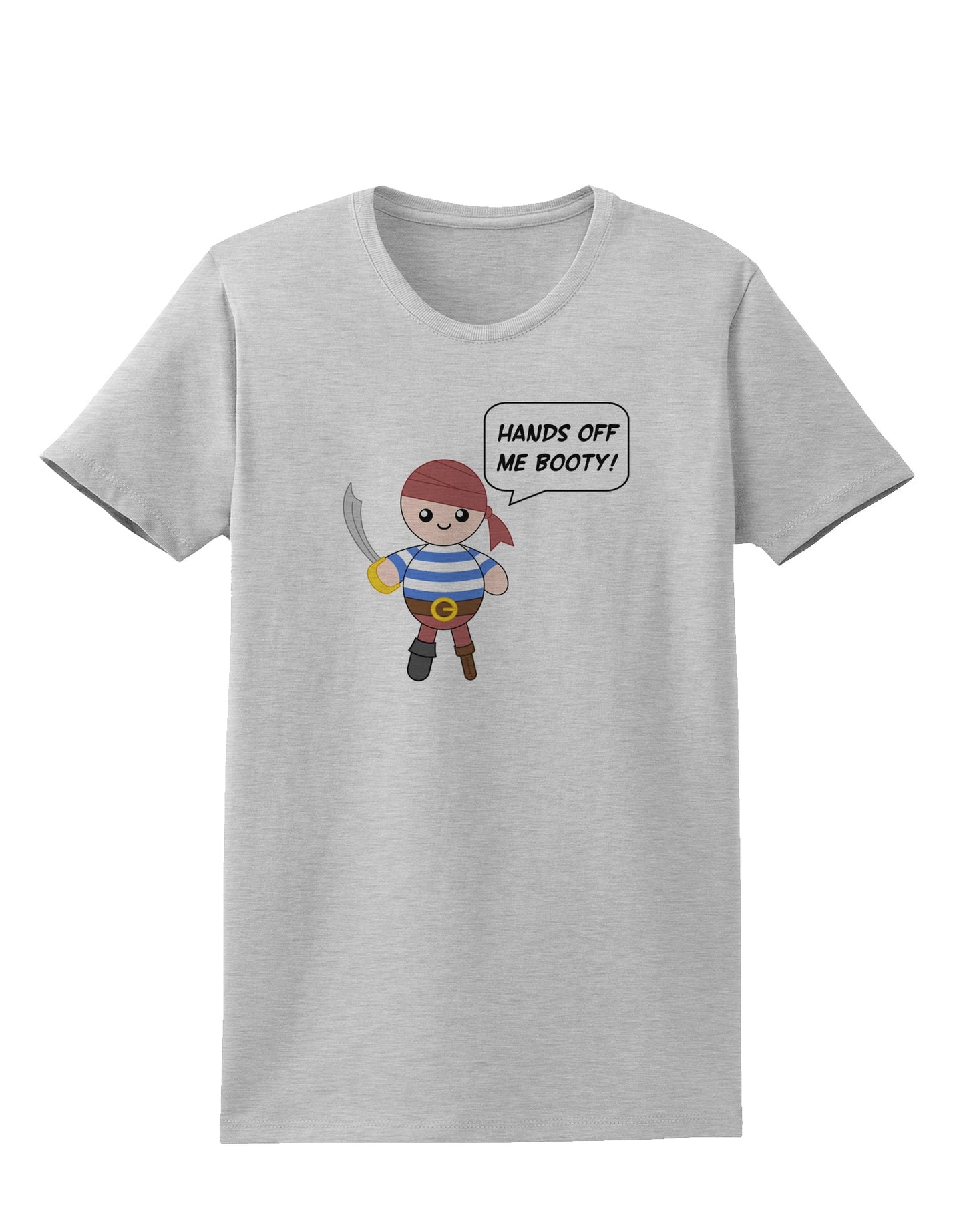 Hands Off Me Booty - Petey the Pirate Womens T-Shirt-Womens T-Shirt-TooLoud-AshGray-X-Small-Davson Sales