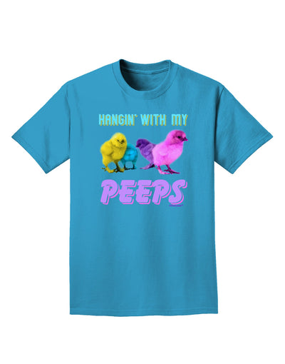 Hangin With My Peeps Adult Dark T-Shirt-Mens T-Shirt-TooLoud-Turquoise-Small-Davson Sales