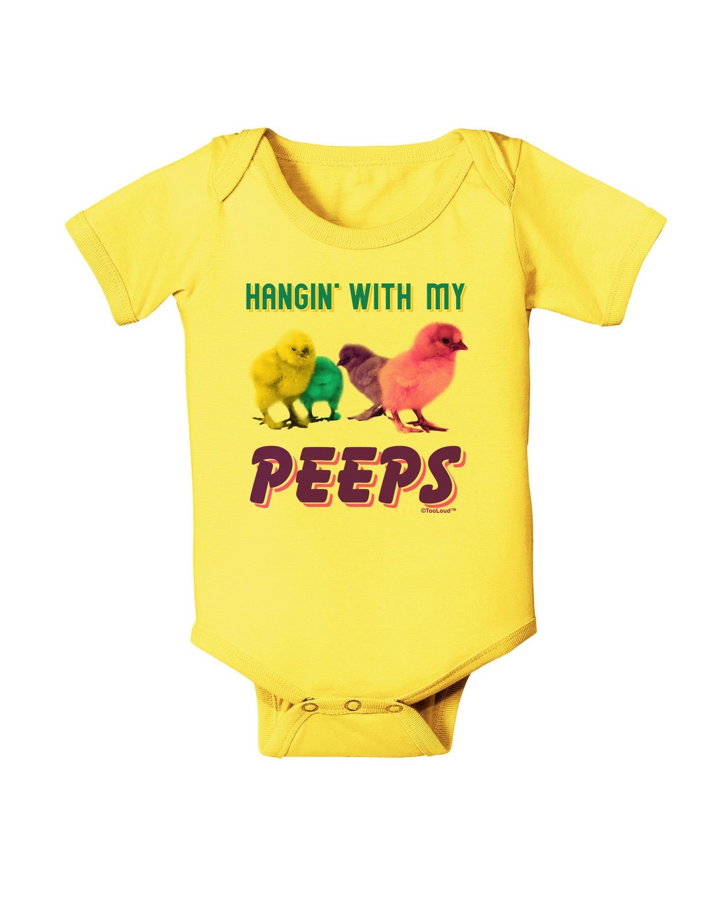 Hangin With My Peeps Baby Romper Bodysuit-Baby Romper-TooLoud-Yellow-06-Months-Davson Sales