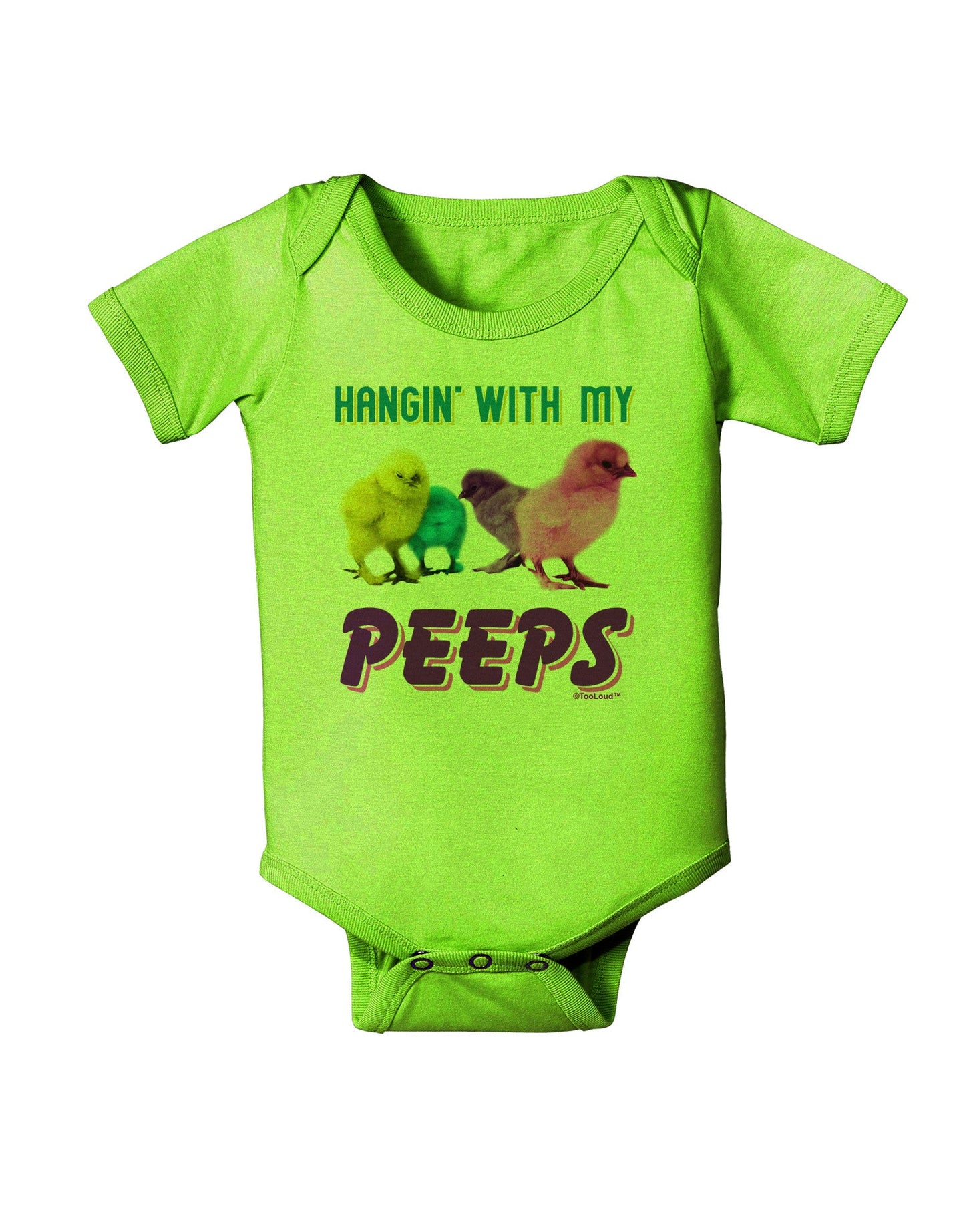 Hangin With My Peeps Baby Romper Bodysuit-Baby Romper-TooLoud-Lime-06-Months-Davson Sales