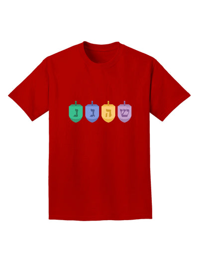 Hanukkah Dreidels Adult Dark T-Shirt-Mens T-Shirt-TooLoud-Red-Small-Davson Sales