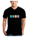 Hanukkah Dreidels Adult Dark V-Neck T-Shirt-TooLoud-Black-Small-Davson Sales