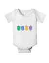 Hanukkah Dreidels Baby Romper Bodysuit-Baby Romper-TooLoud-White-06-Months-Davson Sales