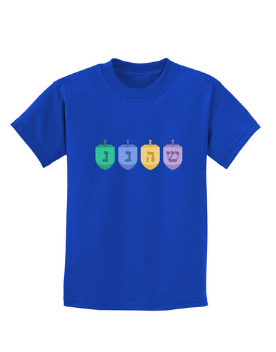 Hanukkah Dreidels Childrens Dark T-Shirt-Childrens T-Shirt-TooLoud-Royal-Blue-X-Small-Davson Sales