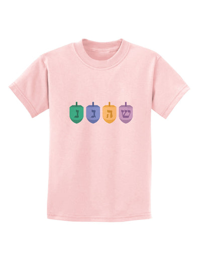 Hanukkah Dreidels Childrens T-Shirt-Childrens T-Shirt-TooLoud-PalePink-X-Small-Davson Sales