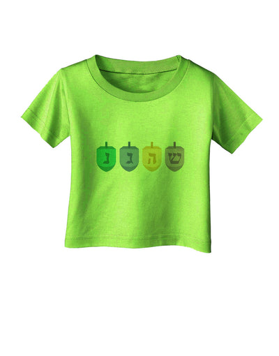 Hanukkah Dreidels Infant T-Shirt-Infant T-Shirt-TooLoud-Lime-Green-06-Months-Davson Sales