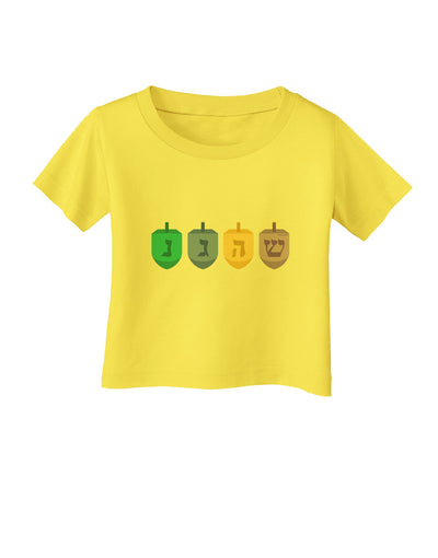 Hanukkah Dreidels Infant T-Shirt-Infant T-Shirt-TooLoud-Yellow-06-Months-Davson Sales