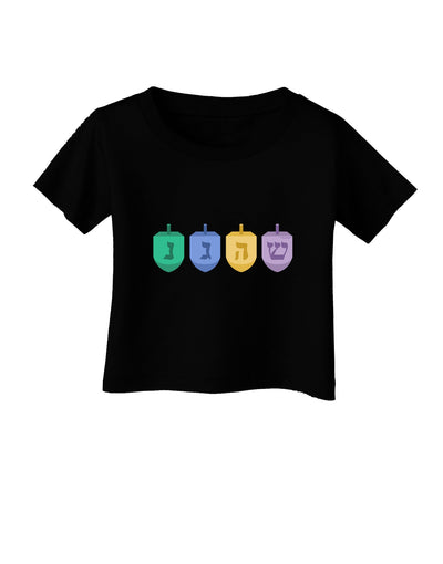 Hanukkah Dreidels Infant T-Shirt Dark-Infant T-Shirt-TooLoud-Black-06-Months-Davson Sales