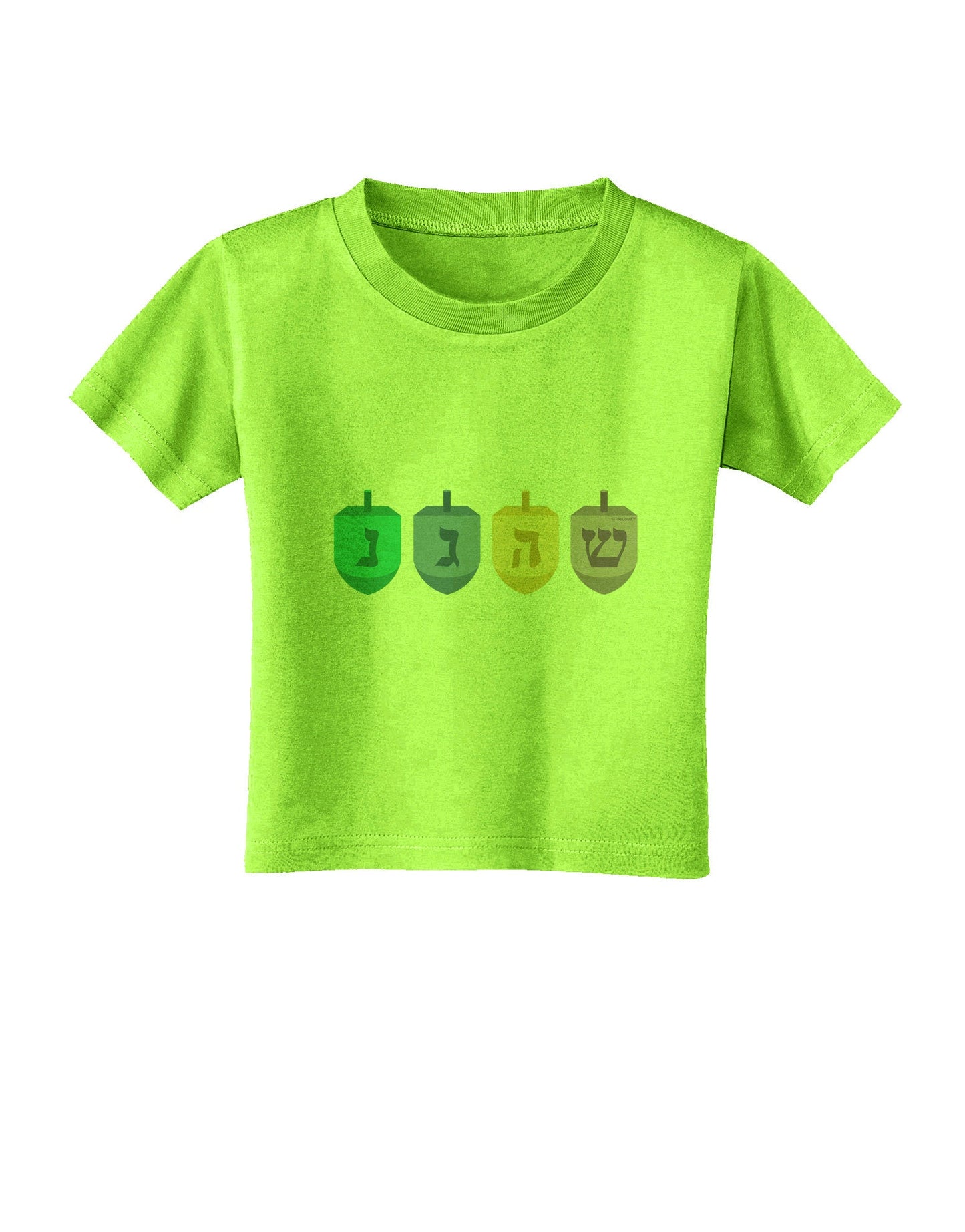 Hanukkah Dreidels Toddler T-Shirt-Toddler T-Shirt-TooLoud-Lime-Green-2T-Davson Sales