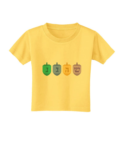 Hanukkah Dreidels Toddler T-Shirt-Toddler T-Shirt-TooLoud-Yellow-2T-Davson Sales