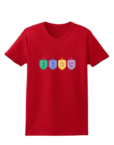 Hanukkah Dreidels Womens Dark T-Shirt-TooLoud-Red-X-Small-Davson Sales