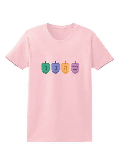 Hanukkah Dreidels Womens T-Shirt-Womens T-Shirt-TooLoud-PalePink-X-Small-Davson Sales