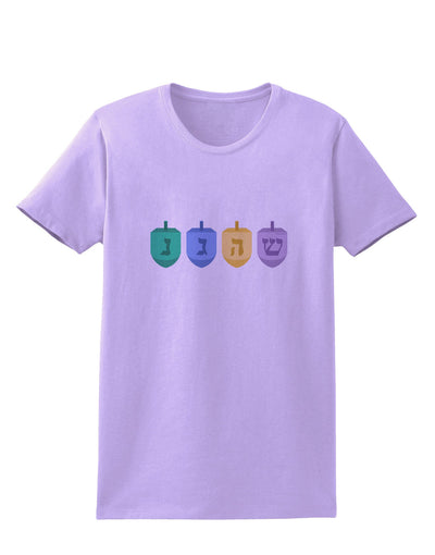 Hanukkah Dreidels Womens T-Shirt-Womens T-Shirt-TooLoud-Lavender-X-Small-Davson Sales