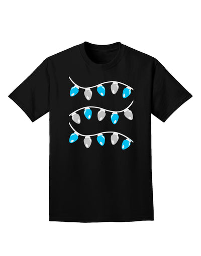 Hanukkah Lights Blue and Silver Adult Dark T-Shirt-Mens T-Shirt-TooLoud-Black-Small-Davson Sales