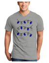 Hanukkah Lights Blue and Silver Adult V-Neck T-shirt-Mens V-Neck T-Shirt-TooLoud-HeatherGray-Small-Davson Sales