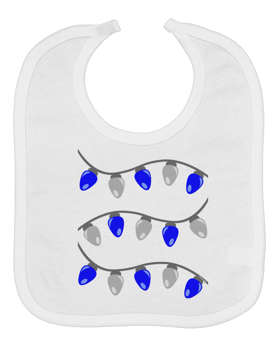 Hanukkah Lights Blue and Silver Baby Bib