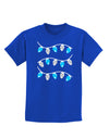 Hanukkah Lights Blue and Silver Childrens Dark T-Shirt-Childrens T-Shirt-TooLoud-Royal-Blue-X-Small-Davson Sales