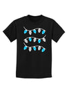 Hanukkah Lights Blue and Silver Childrens Dark T-Shirt-Childrens T-Shirt-TooLoud-Black-X-Small-Davson Sales