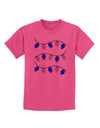 Hanukkah Lights Blue and Silver Childrens T-Shirt-Childrens T-Shirt-TooLoud-Sangria-X-Small-Davson Sales