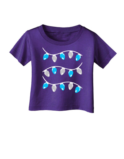 Hanukkah Lights Blue and Silver Infant T-Shirt Dark-Infant T-Shirt-TooLoud-Purple-06-Months-Davson Sales