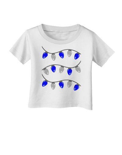 Hanukkah Lights Blue and Silver Infant T-Shirt-Infant T-Shirt-TooLoud-White-06-Months-Davson Sales