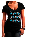 Hanukkah Lights Blue and Silver Juniors V-Neck Dark T-Shirt-Womens V-Neck T-Shirts-TooLoud-Black-Juniors Fitted Small-Davson Sales