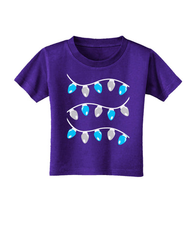 Hanukkah Lights Blue and Silver Toddler T-Shirt Dark-Toddler T-Shirt-TooLoud-Purple-2T-Davson Sales