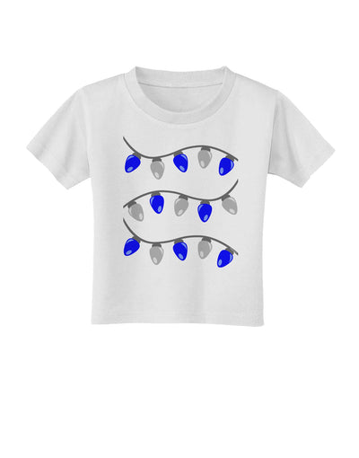 Hanukkah Lights Blue and Silver Toddler T-Shirt-Toddler T-Shirt-TooLoud-White-2T-Davson Sales