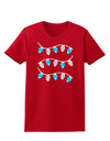 Hanukkah Lights Blue and Silver Womens Dark T-Shirt-TooLoud-Red-X-Small-Davson Sales