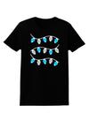 Hanukkah Lights Blue and Silver Womens Dark T-Shirt-TooLoud-Black-X-Small-Davson Sales