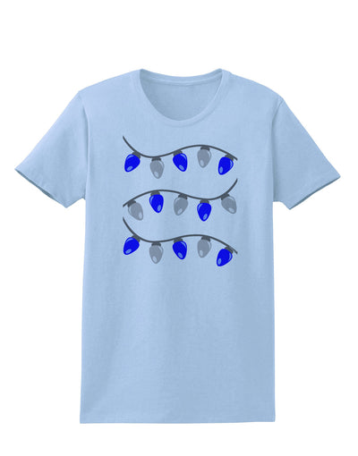 Hanukkah Lights Blue and Silver Womens T-Shirt-Womens T-Shirt-TooLoud-Light-Blue-X-Small-Davson Sales