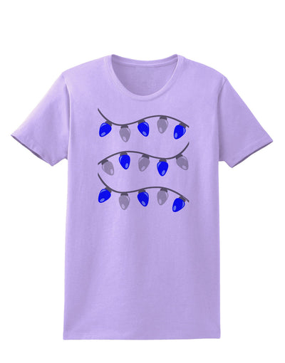 Hanukkah Lights Blue and Silver Womens T-Shirt-Womens T-Shirt-TooLoud-Lavender-X-Small-Davson Sales