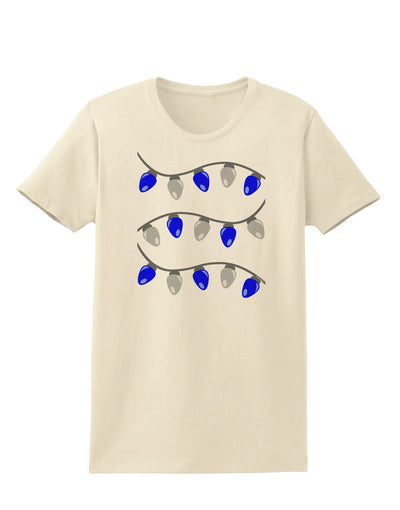 Hanukkah Lights Blue and Silver Womens T-Shirt-Womens T-Shirt-TooLoud-Natural-X-Small-Davson Sales