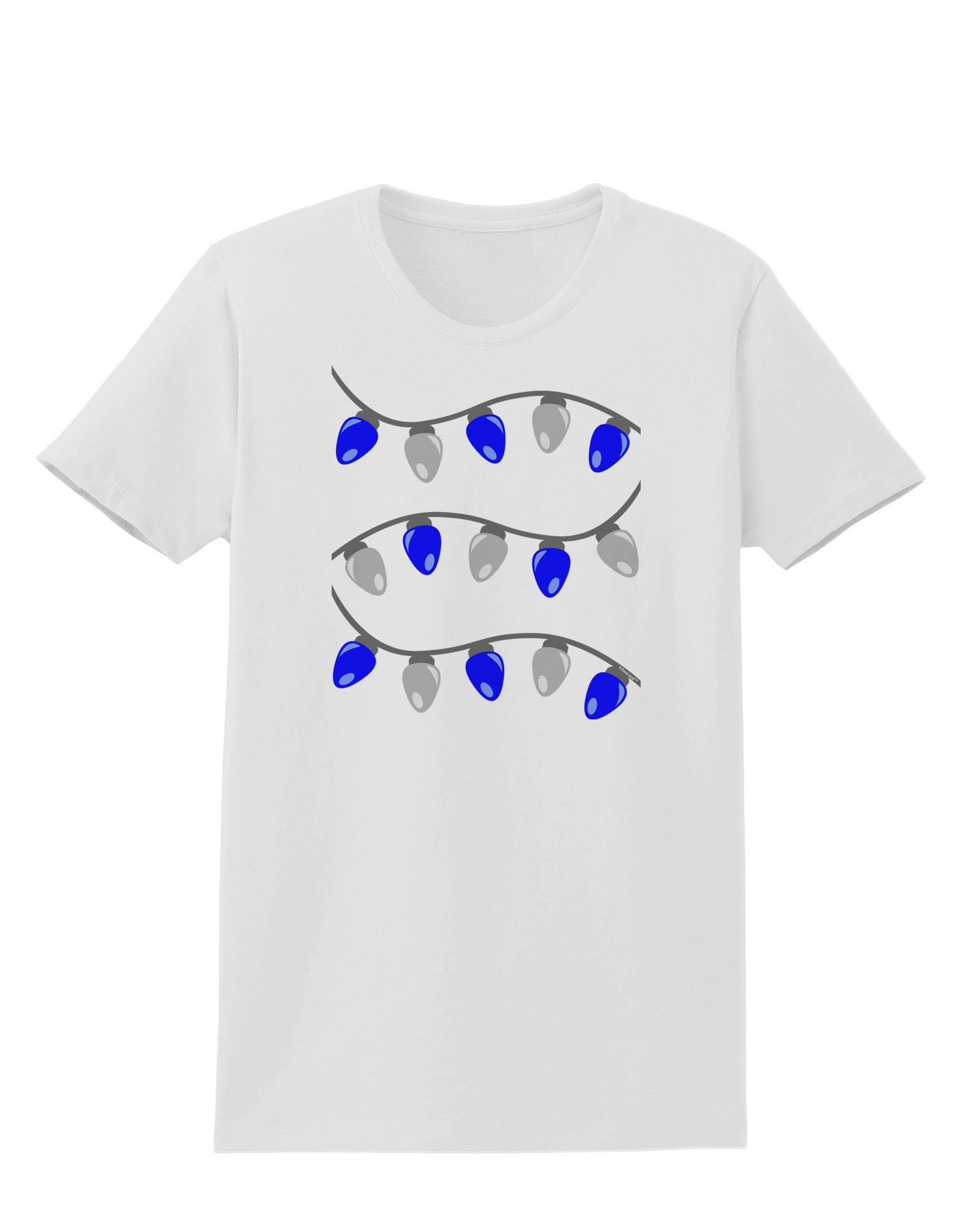Hanukkah Lights Blue and Silver Womens T-Shirt-Womens T-Shirt-TooLoud-White-X-Small-Davson Sales