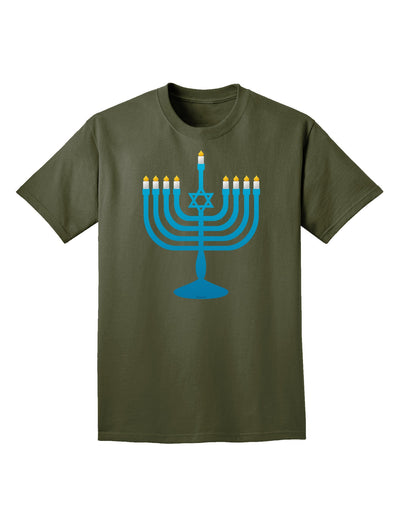 Hanukkah Menorah Adult Dark T-Shirt-Mens T-Shirt-TooLoud-Military-Green-Small-Davson Sales