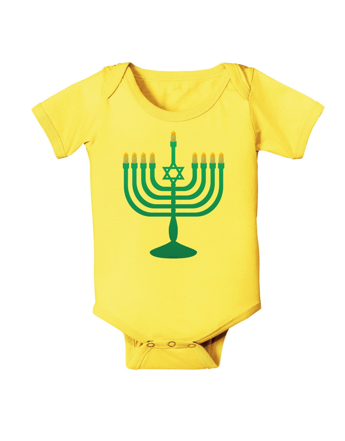 Hanukkah Menorah Baby Romper Bodysuit-Baby Romper-TooLoud-Yellow-06-Months-Davson Sales