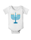 Hanukkah Menorah Baby Romper Bodysuit-Baby Romper-TooLoud-White-06-Months-Davson Sales