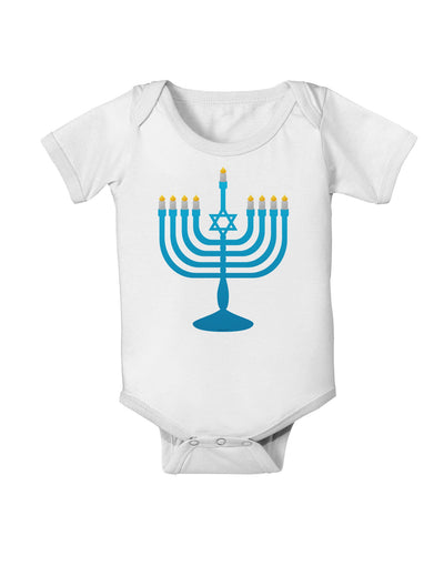 Hanukkah Menorah Baby Romper Bodysuit-Baby Romper-TooLoud-White-06-Months-Davson Sales